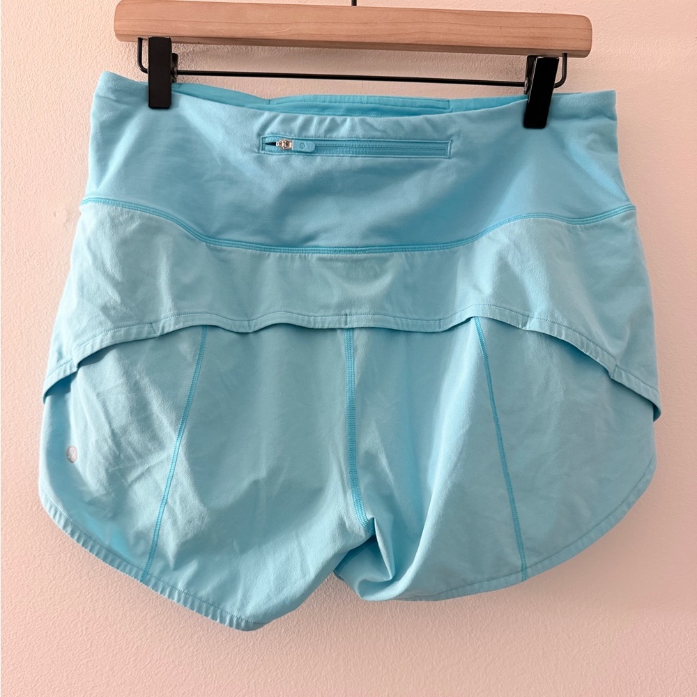 Lululemon Speed Up Shorts Blue Mid Rise blue chill size 8 - Picture 3 of 7